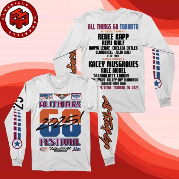 All Things Go Festival 2025 Venue Tee In Toronto ON On Oct 4-5 2025 At Budweiser Stage Merch Toronto Racing Team Lineup Long Sleeve T-Shirt