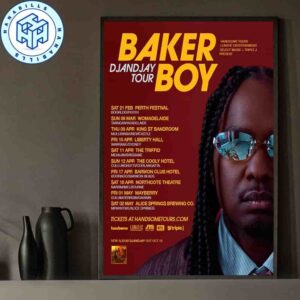 Baker Boy Djandjay Tour Australia February 2026 Home Decor Poster Canvas