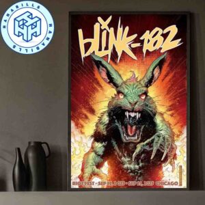 Blink 182 Riot Fest 2025 In Chicago IL Poster Tee On September 19-21 Decor Poster Canvas