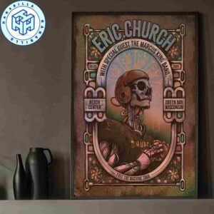 Eric Church Green Bay Wisconsin 2025 Free The Machine Tour September 25 At Resch Center Home Decor Poster Canvas