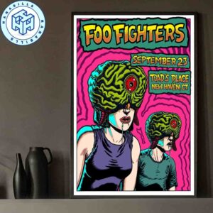 Foo Fighters Gig Poster New Haven CT At Toads Place On September 23 2025 Monster Couple Art Home Decor Poster Canvas