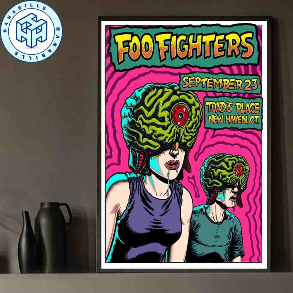 Foo Fighters Gig Poster New Haven CT At Toads Place On September 23 2025 Monster Couple Art Home Decor Poster Canvas