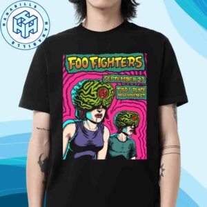 Foo Fighters Gig Poster New Haven Ct At Toads Place On September 23 2025 Monster Couple Art Unisex T-Shirt