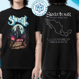 Ghost Mexico MX Skeletour World Tour 2025 Sept 23-24-25 Palacio De Los Deportes Exclusive Merchandise Unisex T-Shirt