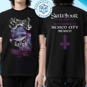 Ghost Official Skeletour 2025 Mexico City Night 3 September 25 Exclusive Merchandise Two Sided T-Shirt