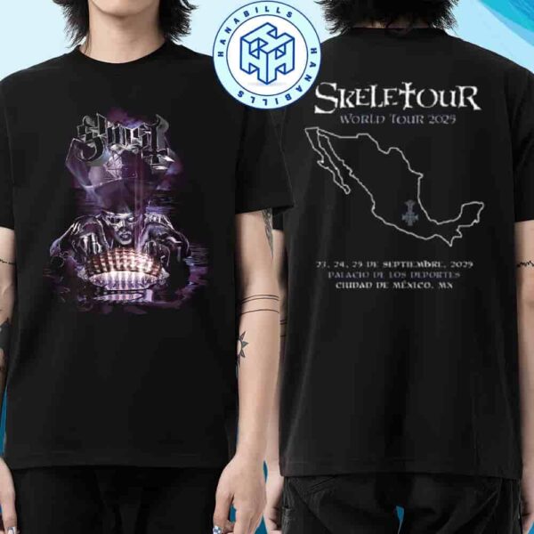 Ghost Skeletour World Tour 2025 Sept 23-24-25 Palacio De Los Deportes Ciudad De Mexico MX Event Tee Unisex T-Shirt