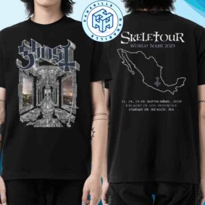 Ghost Skeletour World Tour Sept 23-24-25 2025 Palacio De Los Deportes Ciudad De Mexico MX Two Sided Unisex T-Shirt