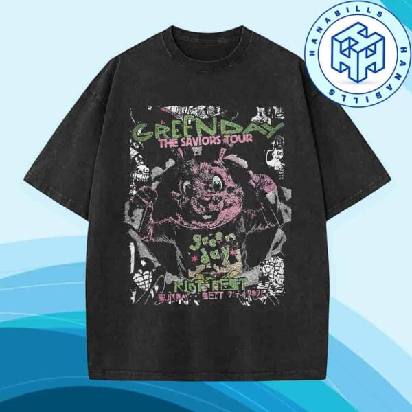 Green Day Riot Fest The Saviors Tour 2025 On Sept 21 Washed T-Shirt