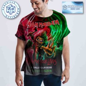 Iron Maiden The Run For Your Lives World Tour Europe 2026 Fear Of The Dark All Over Print Merchandise Shirt