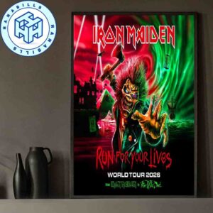 Iron Maiden The Run For Your Lives World Tour Europe 2026 Fear Of The Dark Home Decor POster canvas