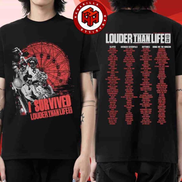 Louder Than Life Festival Full Lineup 2025 Event Tee In Louisville KY On Sept 18-21 Merch Wheel Of Death Two Sided Unisex T-Shirt