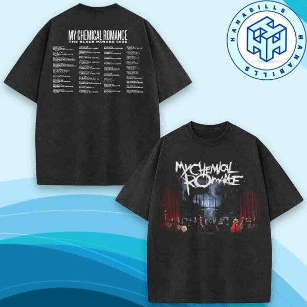 My Chemical Romance The Black Parade 2026 Tour Dates Backprint Two Sided Washed T-Shirt