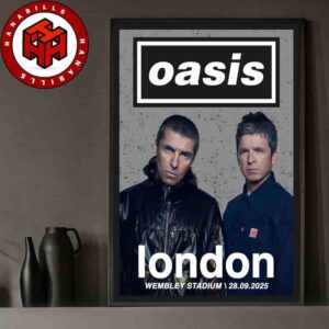 Oasis Live ’25 World Tour 2025 Concert Poster Night 2 In London At Wembley Stadium On Sept 28th 2025 Home Decor Poster Canvas