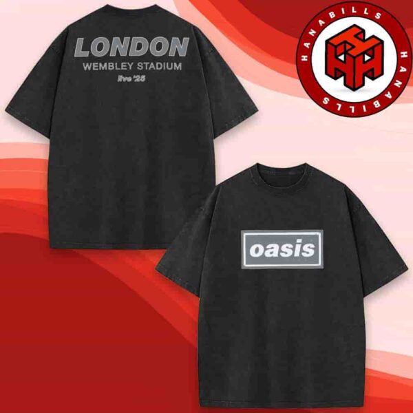 Oasis Live ’25 World Tour London 2025 Venue Tee At Wembley Stadium On Sept 27-28 2025 Merch Washed T-Shirt