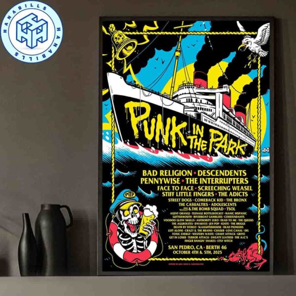Punk In The Park 2025 San Pedro CA At Berth 46 On October 4-5th Full Lineup Decorative Poster Canvas
