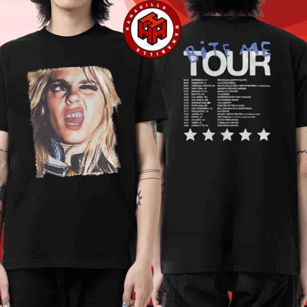Renee Rapp Bite Me Tour Dates List 2025 Merch Black Photo Tee Version Print Two Sided Unisex T-Shirt