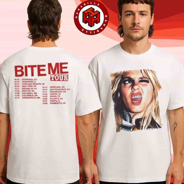 Renee Rapp Bite Me Tour Dates List 2025 Merch White Photo Tee Version Print Two Sided Unisex T-Shirt