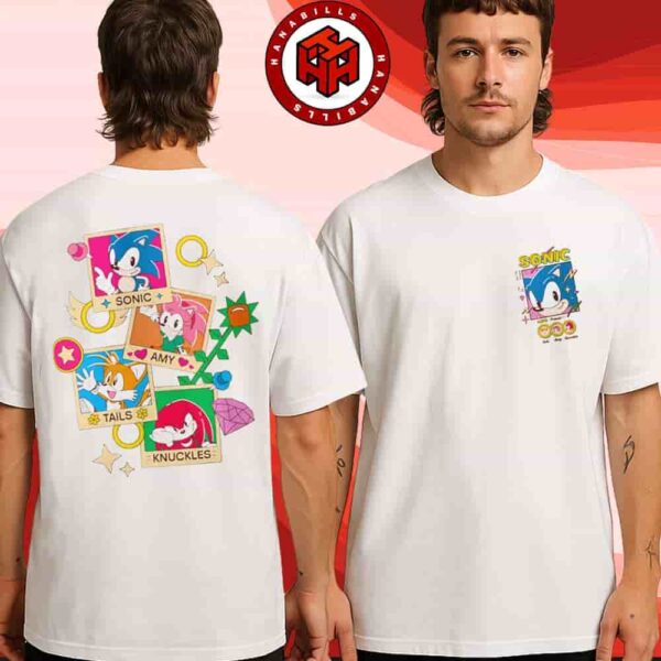 Sonic the Hedgehog Sonic Picture Day Tee Happy Memories With Sonic And Friends Two Sided Unisex T-Shirt