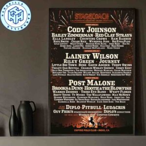Stagecoach California’s Country Music Festival 2026 Official Lineup Home Decor Poster Canvas