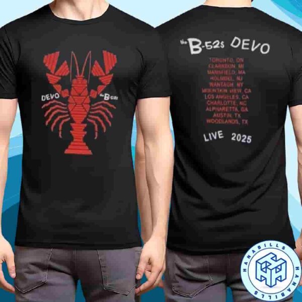 The B-52’s And Devo Cosmic De-Evolution Tour 2025 Cities List Two Sided Unisex T-Shirt