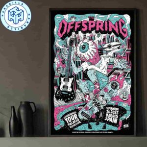 The Offspring Madrid Spain Supercharged Tour 2025 At Palacio Vistalegre On September 26 Home Decor Poster Canvas