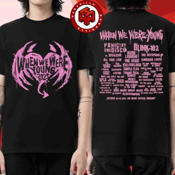 When We Were Young Festival 2025 Event Tee At Las Vegas Festival Grounds On October 18-19 2025 Merch Winged Heart Lineup Two Sided Unisex T-Shirt