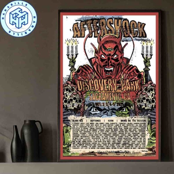 Aftershock Festival 2025 Sacramento California Black Candle Lineup Home Decor Poster Canvas