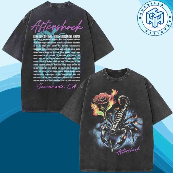 Aftershock Festival 2025 Sacramento California Love Hurts Mineral Lineup Washed Shirt