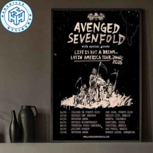 Avenged Sevenfold Latin America Tour 2025-2026 Home Decor Poster Canvas