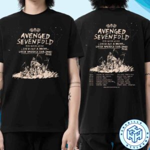 Avenged Sevenfold Latin America Tour 2025-2026 Tour Dates Merchandise Two Sided Unisex T-Shirt