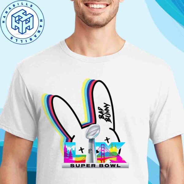 Bad Bunny X Super Bowl LX 2026 Rainbow Logo Exclusive T-Shirt Merchandise