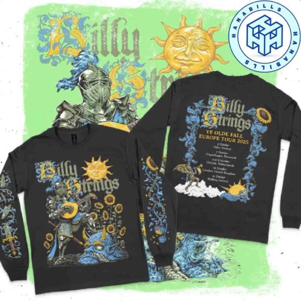 Billy Strings Fall EU UK Merch Artwork By Matt Stikker Tour Dates October 2025 All Over Print Longsleeve Shirt