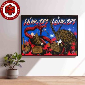 Blink 182 Palm Desert California 2025 Full Concert Poster At Acrisure Arena On October 4 And 5 2025 Landscape Poster Canvas