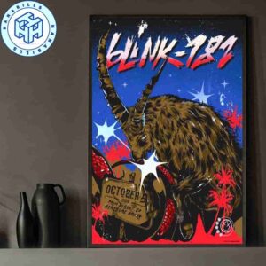 Blink-182 Palm Desert Concer Poster For Night 2 October 5 2025 Home Decor Poster Canvas