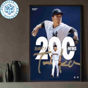 Congratulations Tanaka Masahiro MLB Yomiuri Giants On 200 Career Wins Home Decor Poster Canvas