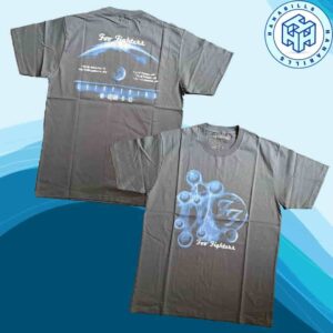 Foo Fighters Rock N Roll Indonesia Japan Tour 2025 Merch Blue Glow Cities List Two Sided Unisex T-Shirt