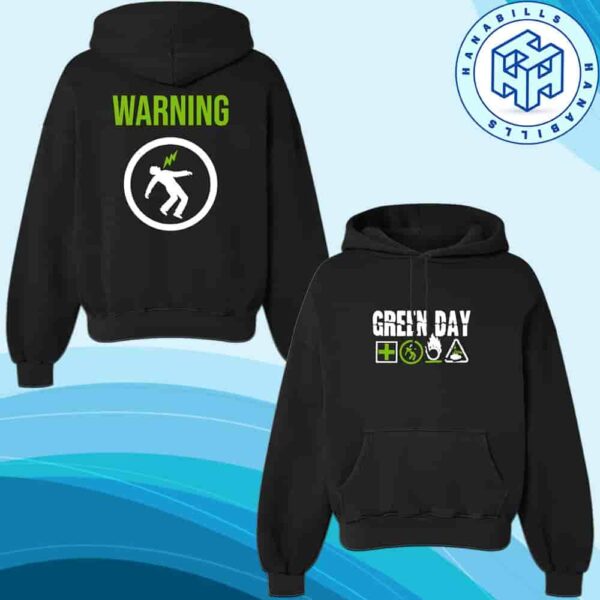 Green Day Warning 25th Anniversary Merch 2025 Signs Pull Over Hoodie Shirt