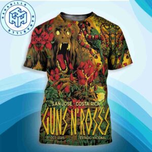 Guns N’ Roses San Jose Costa Rica 2025 Offcial Poster For Show At Estadio Nacional On Oct 1st All Over Print Shirt