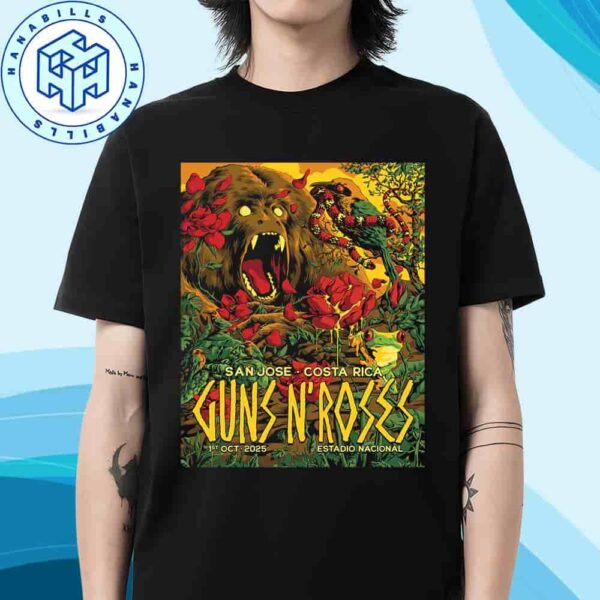 Guns N’ Roses San Jose Costa Rica 2025 Show At Estadio Nacional On Oct 1st Gorilla Merchandise Unisex T-Shirt