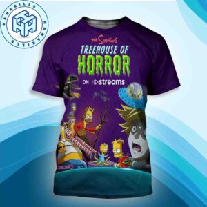 Official Poster The Simpsons Treehouse Of Horror 2025 On Disney Halloween All Over Print Shirt