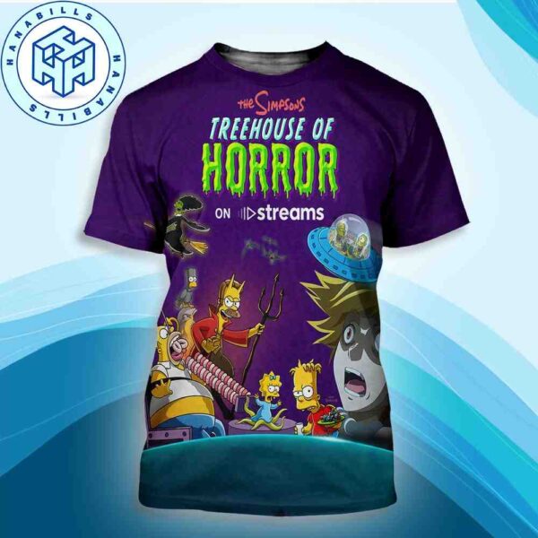 Official Poster The Simpsons Treehouse Of Horror 2025 On Disney Halloween All Over Print Shirt