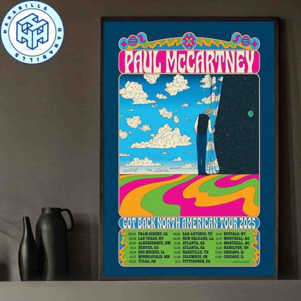 Paul McCartney Got Back 2025 Tour Dates List Decorative Poster Canvas