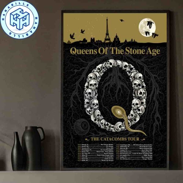 Queens Of The Stone Age Alive In The Catacombs Tour 2025 Dates List Home Decor Poster Canvas