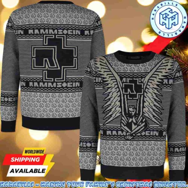 Rammstein Band Angle Wings With Logo Back Family Memories And Christmas Gift Ugly Sweater