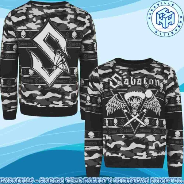 Sabaton Skull Santa Camo Family Memories And Christmas Gift Ugly Sweater