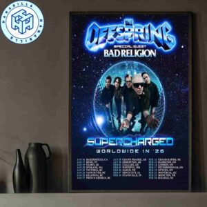 The Offspring Supercharged Worldwide 2026 With Bad Religion Tour Dates Home Decor Poster Canvas