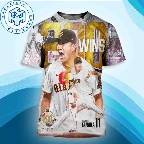 The Player Threw Masahiro Tanaka Yomiuri Giants With 200 Wins MLB In Japan And The United States All Over Print Shirt