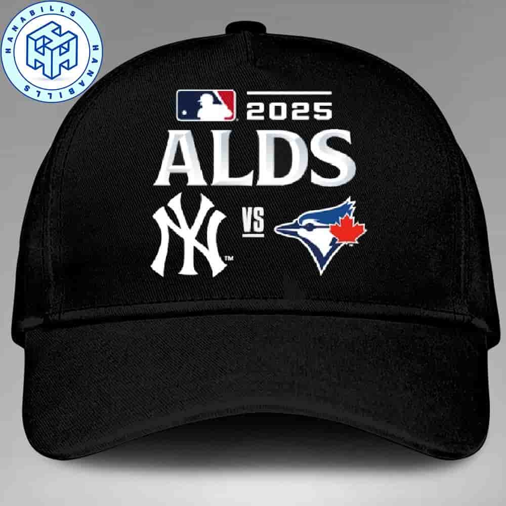 Toronto Blue Jays Vs New York Yankees 2025 MLB ALDS Matchup Logo Hat-Cap Toronto Blue Jays Vs New York Yankees 2025 MLB ALDS Matchup Logo Hat-Cap