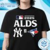 Toronto Blue Jays Vs New York Yankees 2025 MLB ALDS Matchup Logo Cotton T-Shirt